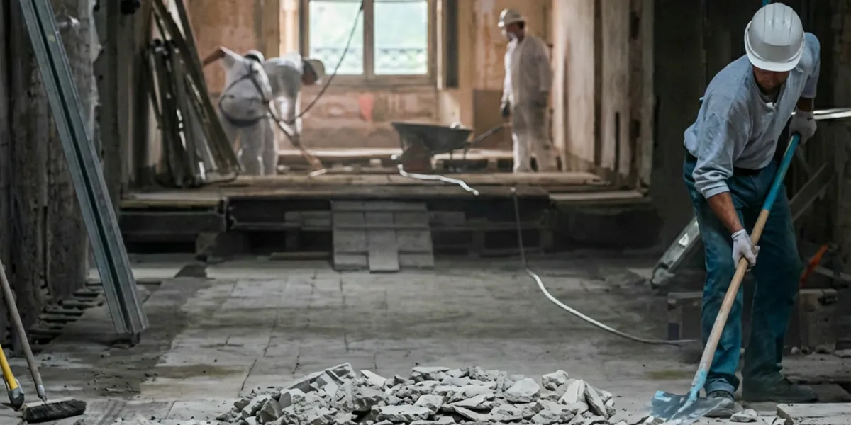 fire damage restoration professionals performing structural cleanup and restoration after a fire in Sarasota, FL