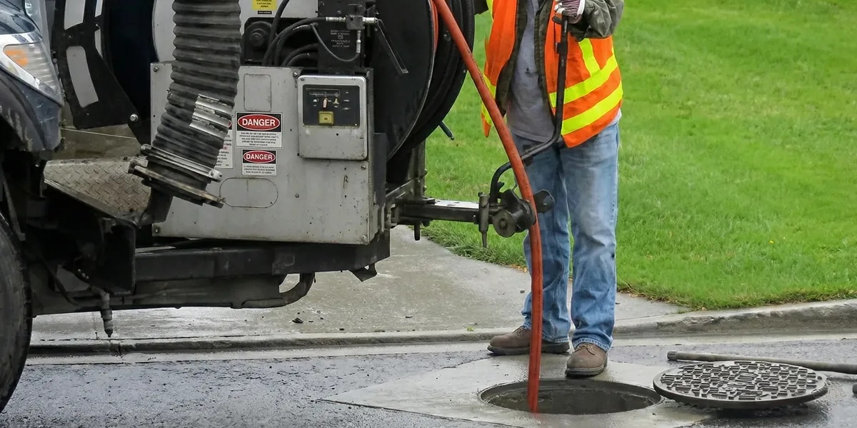 sewage clean up professionals using industrial equipment to remove contaminated wastewater in Sarasota, FL