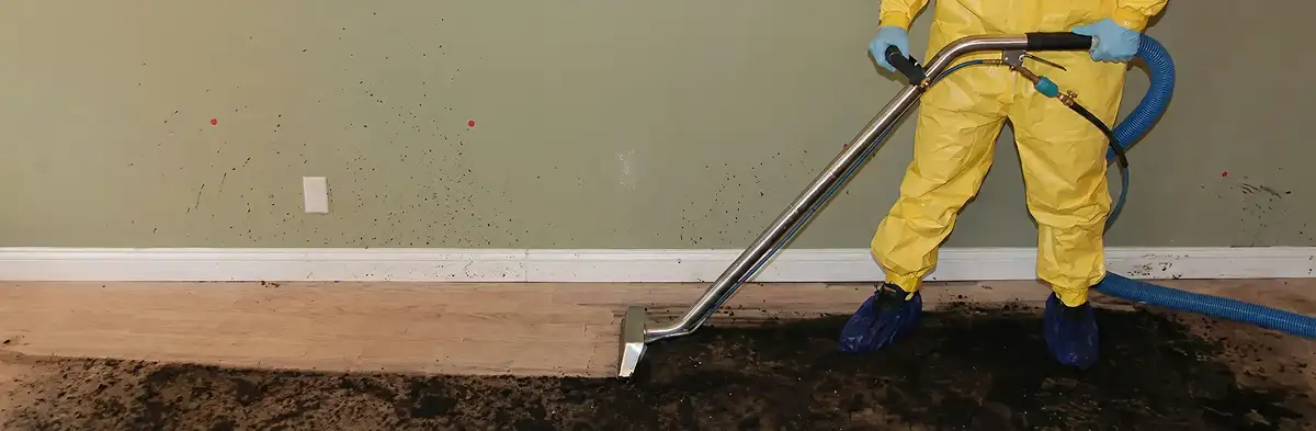 sewage removal service performing deep cleaning and extraction of sewage from an indoor area in Sarasota, FL